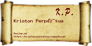 Kriston Perpétua névjegykártya